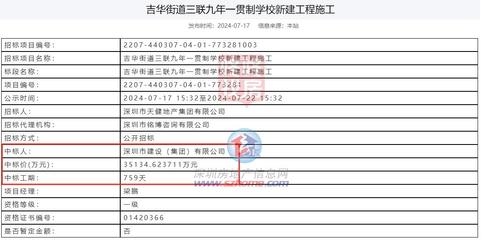 4所九年一貫制學(xué)校同步招標(biāo)進(jìn)展！深圳這區(qū)有大動作 金屬門窗工程施工啟動